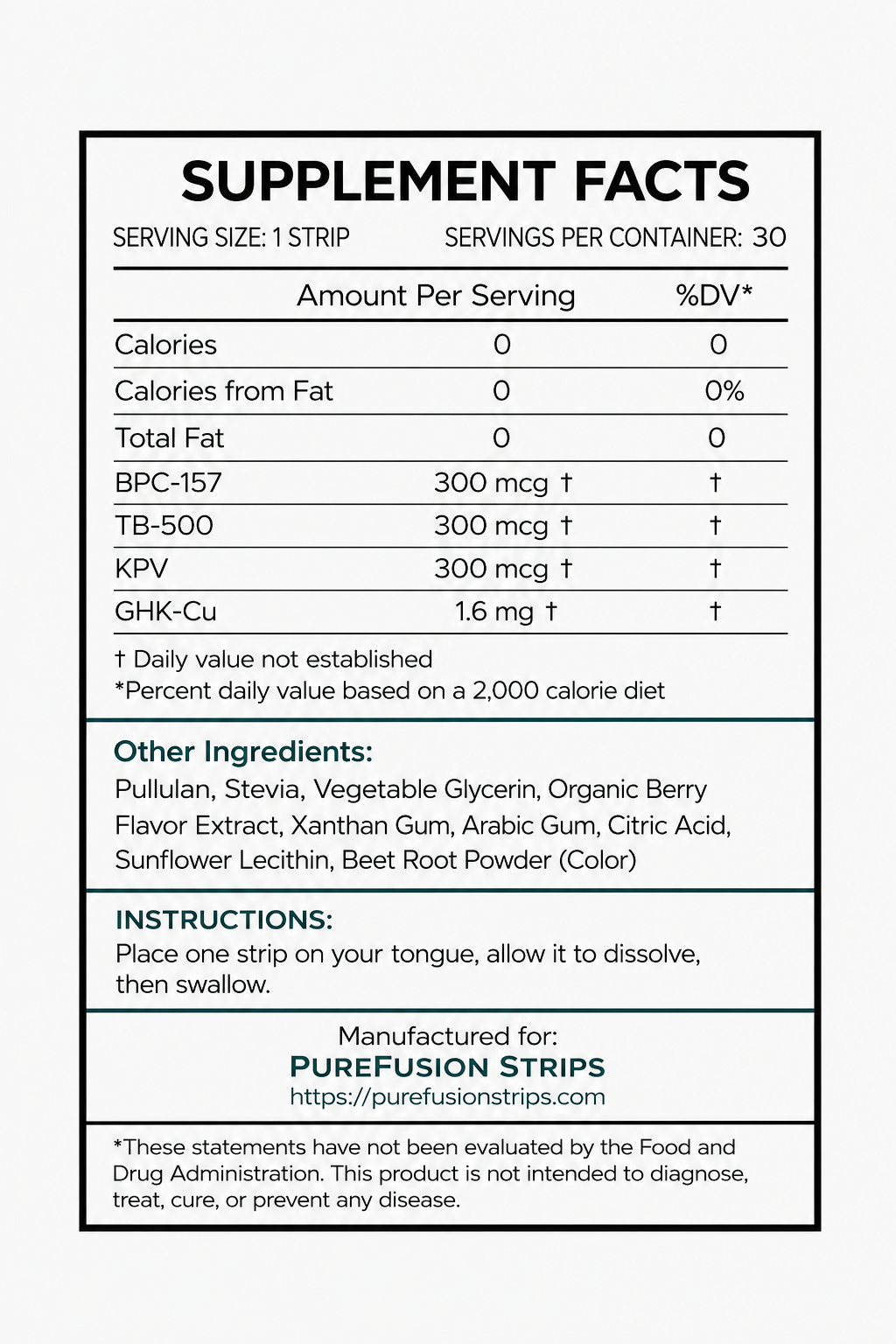 KLOW Dissolvable Strips – Berry (30 Count)