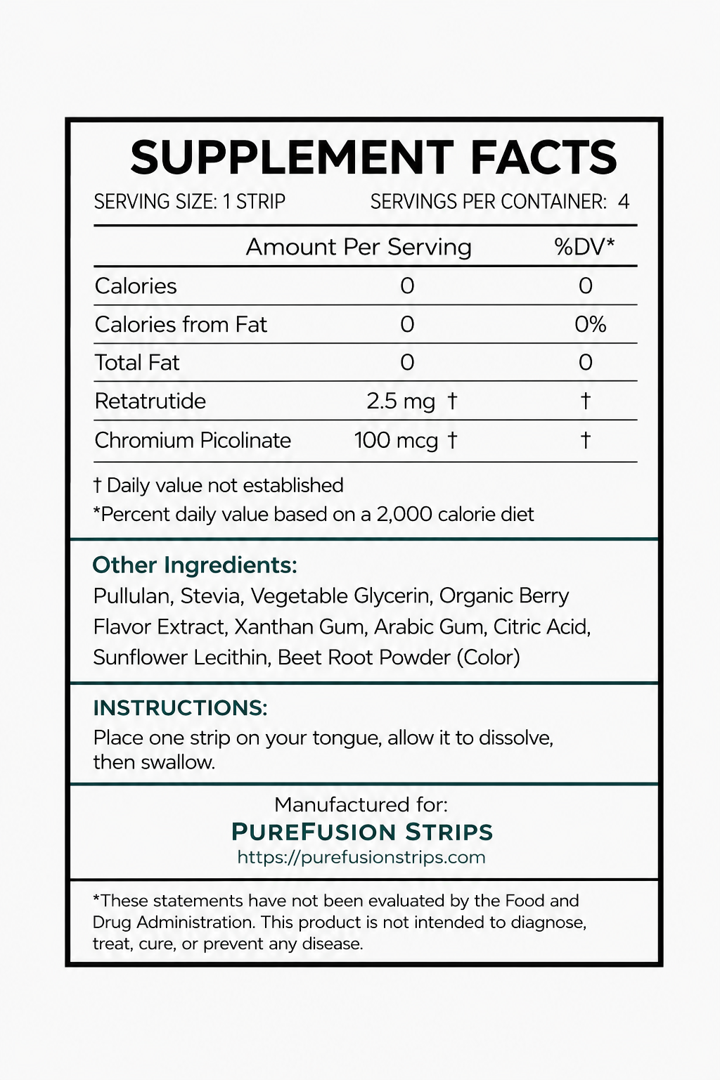 MetaLean+ G3 Dissolvable Strips – Mint (4 Count)