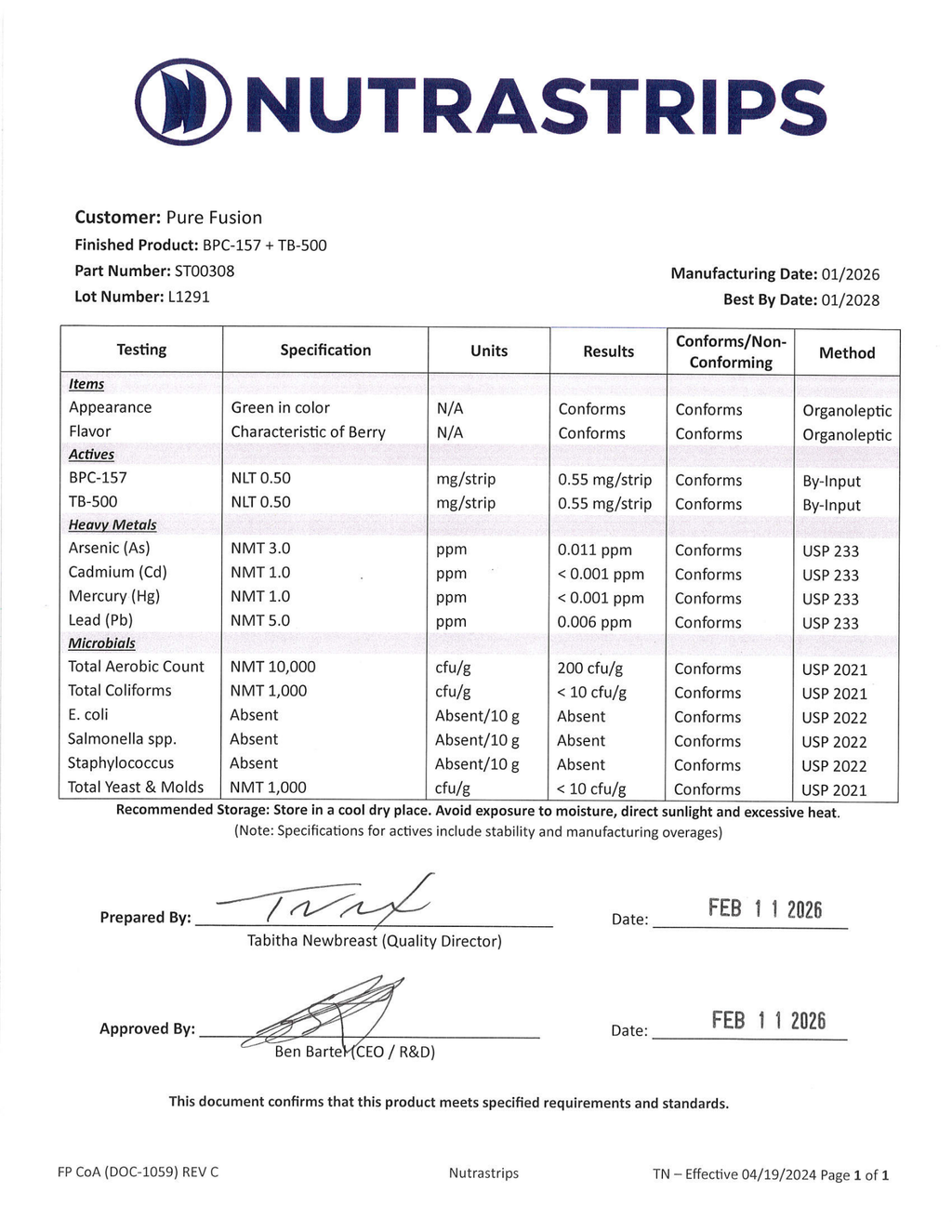 BPC-157 & TB-500 Dissolvable Strips – Strawberry Watermelon (30 Count)