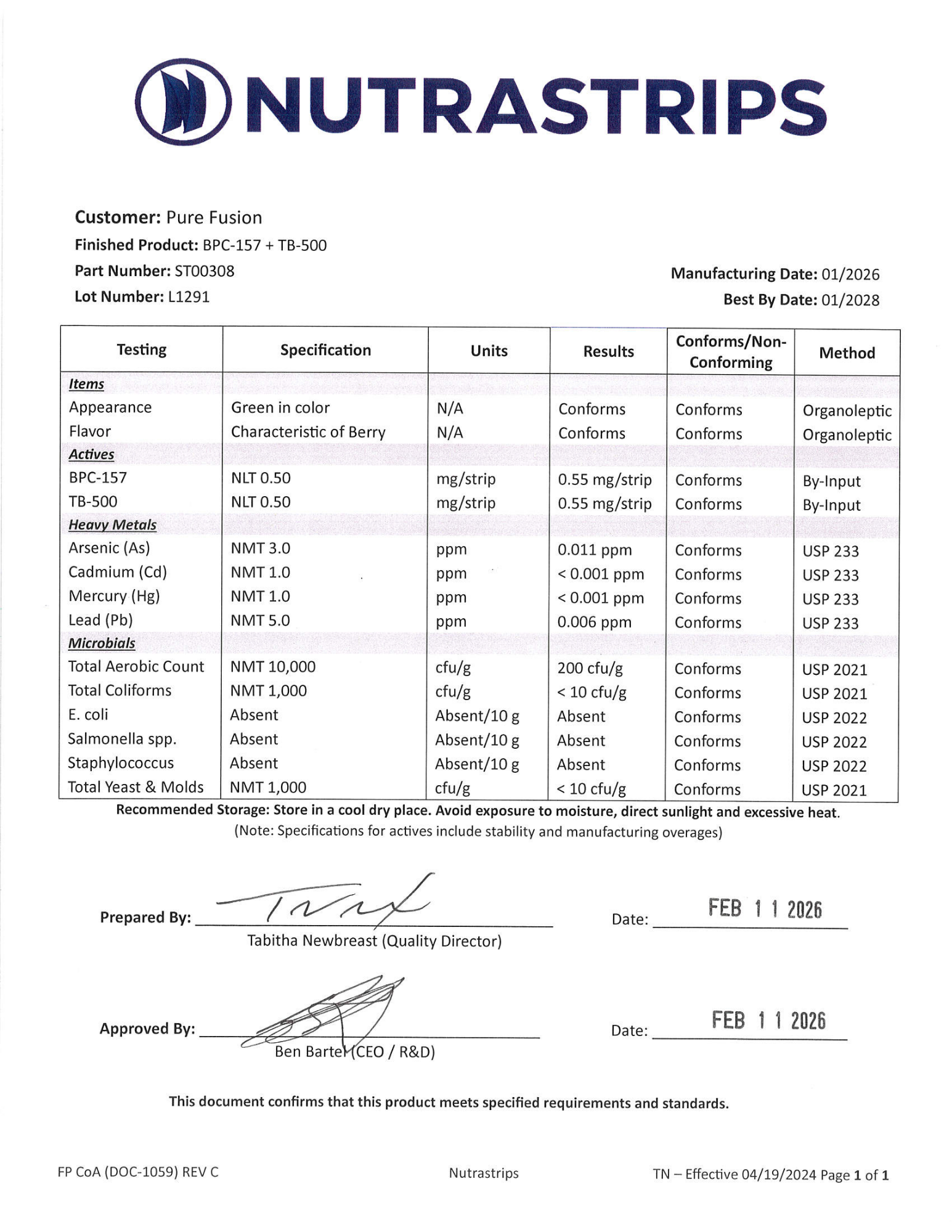 BPC-157 & TB-500 Dissolvable Strips – Strawberry Watermelon (30 Count)