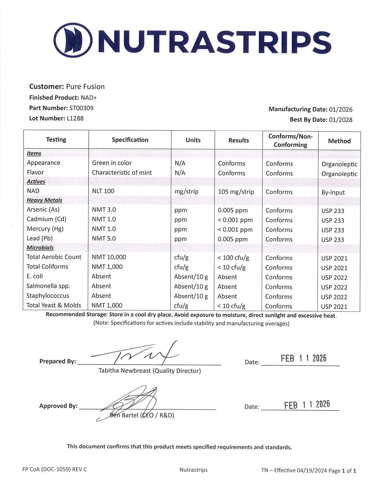NAD+ RECHARGE Dissolvable Strips - Mint (30 Count)